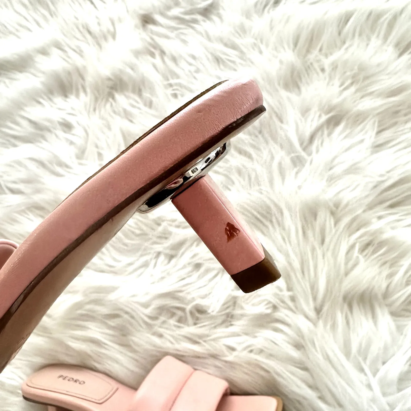 Pedro Blush Slip on Kitten Heel Sandal Sz 4 Pink - Image 6