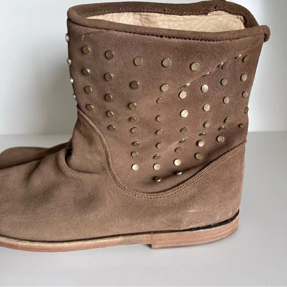 Beek Studded Junco Suede Ankle Boots Tan Size 11 - Image 7