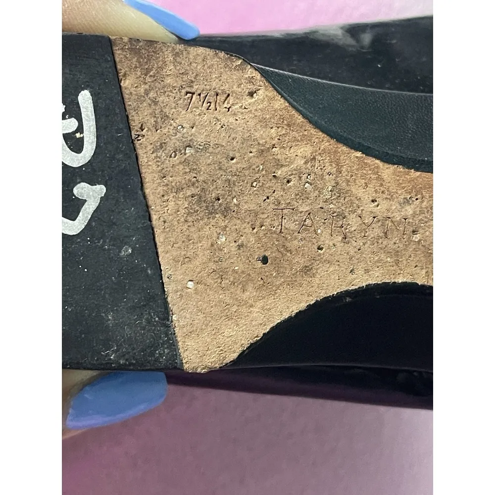 Taryn Rose Kendall Black Patent Square Toe‎ Flats 7.5 S-427 - Image 9