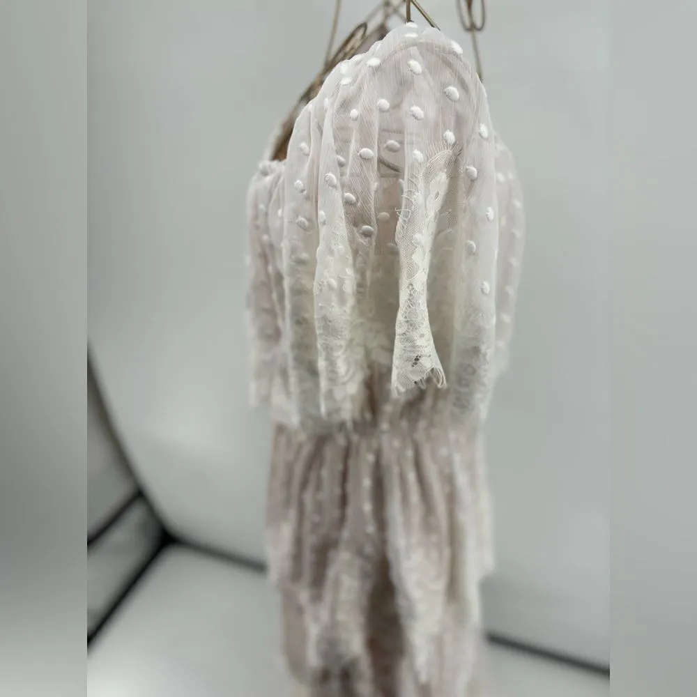 Show Me Your MuMu white Lana lace long dress size XL romantic - Image 5