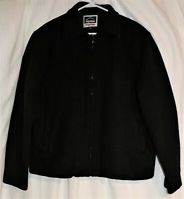 Mens Large Wool Blend Black Open Bottom Jacket AlpineSwiss JD Bomber Zipper Coat - Image 11