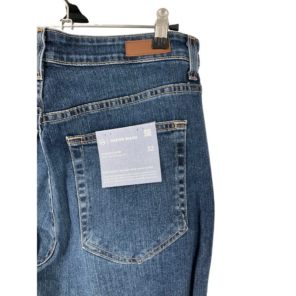 AG Alexxis Slim Jeans Vapor Wash 32 Button Fly Denim USA classic sustainable Blue - Image 4