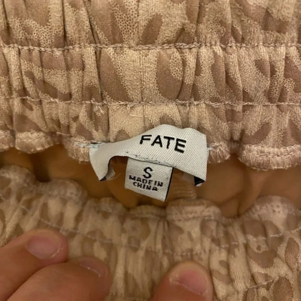 FATE Pink Leopard Print Faux Suede Joggers Sweatpants Animal Print Pockets Small - Image 2