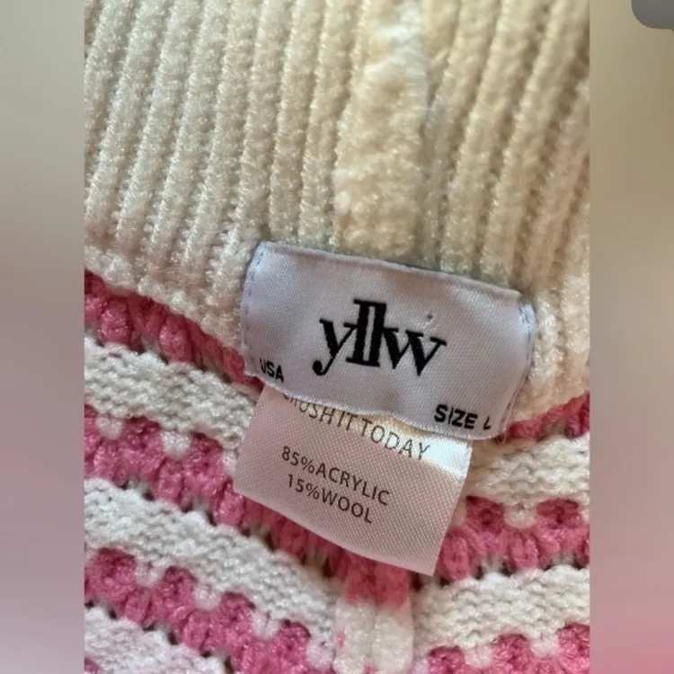 Yllw the Label Knit Loungewear Set Pink Size L - Image 4