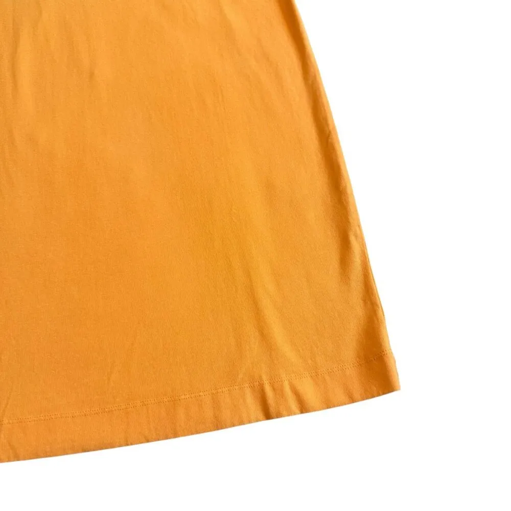 Everlane 100% Organic Cotton T-Shirt Dress Bright Orange Stretch Size Large - Image 3