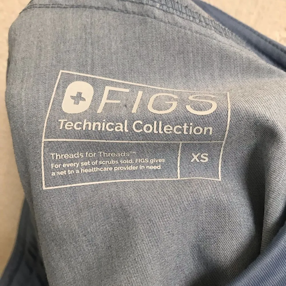 Figs Technical Collection drawstring scrubs XS Blue - Image 4