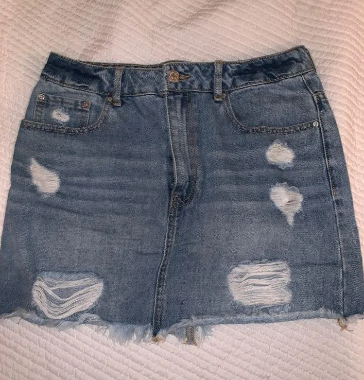 Distressed Denim Skirt - Image 2