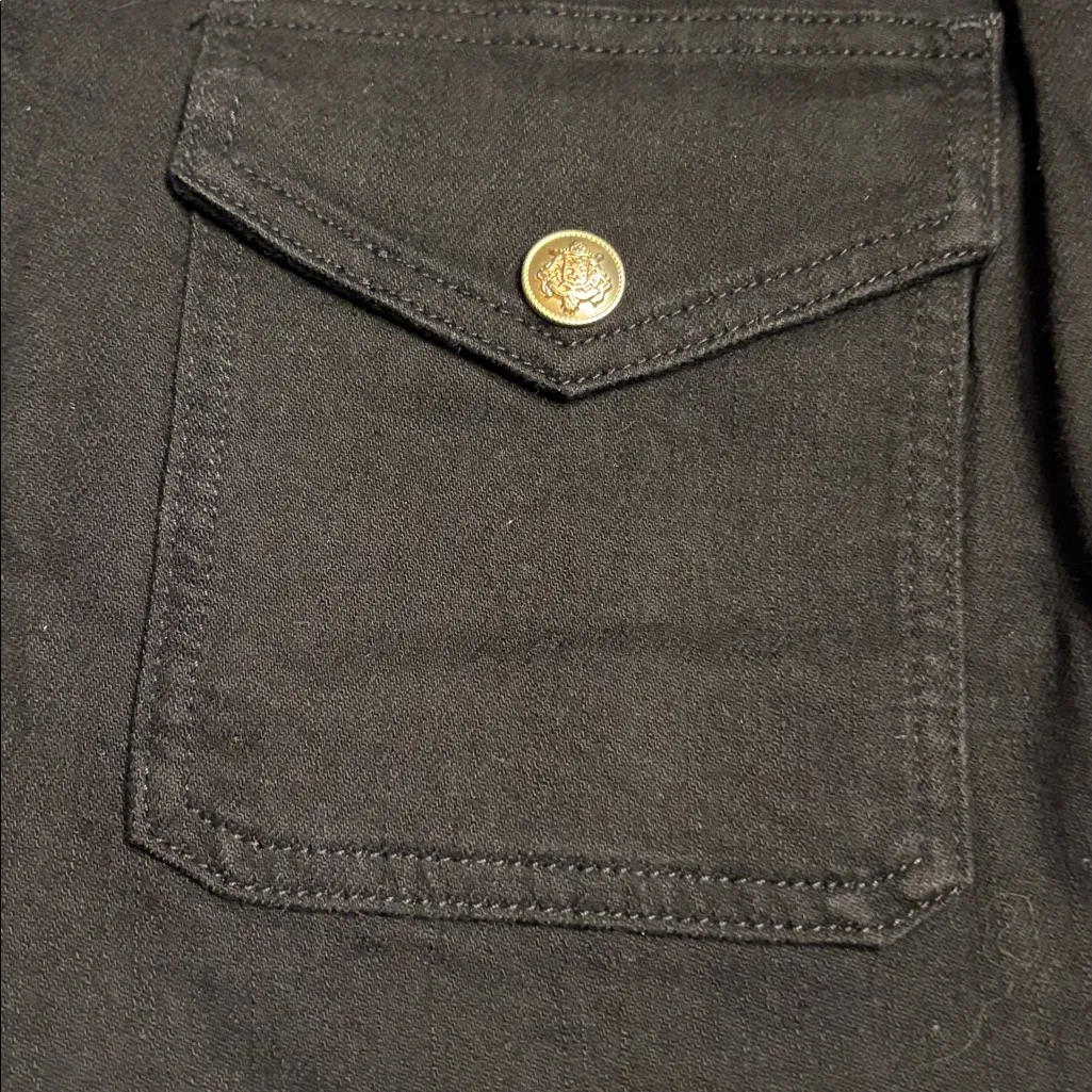 J Crew women’s Denim short with sailor pockets gold buttons black Size 27 NWT - Image 5