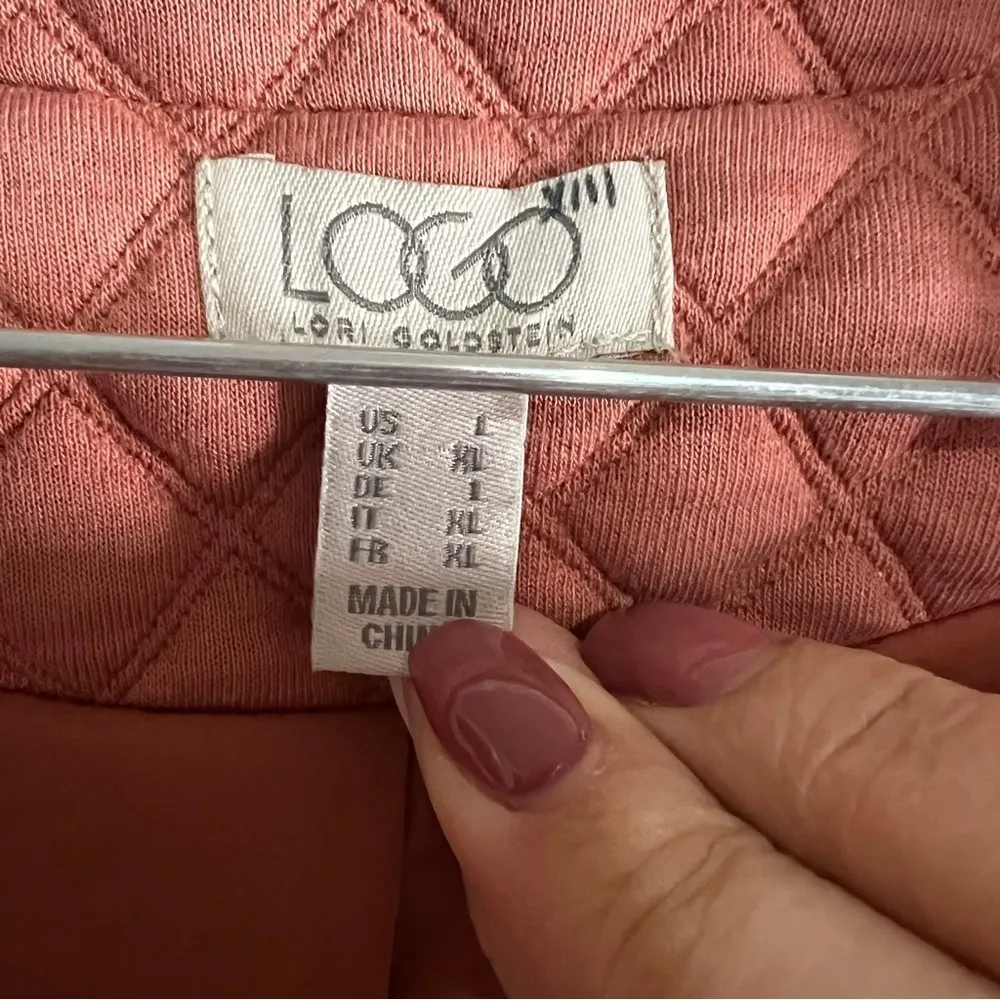 Salmon Quilted Front Knit Jacket - Image 5