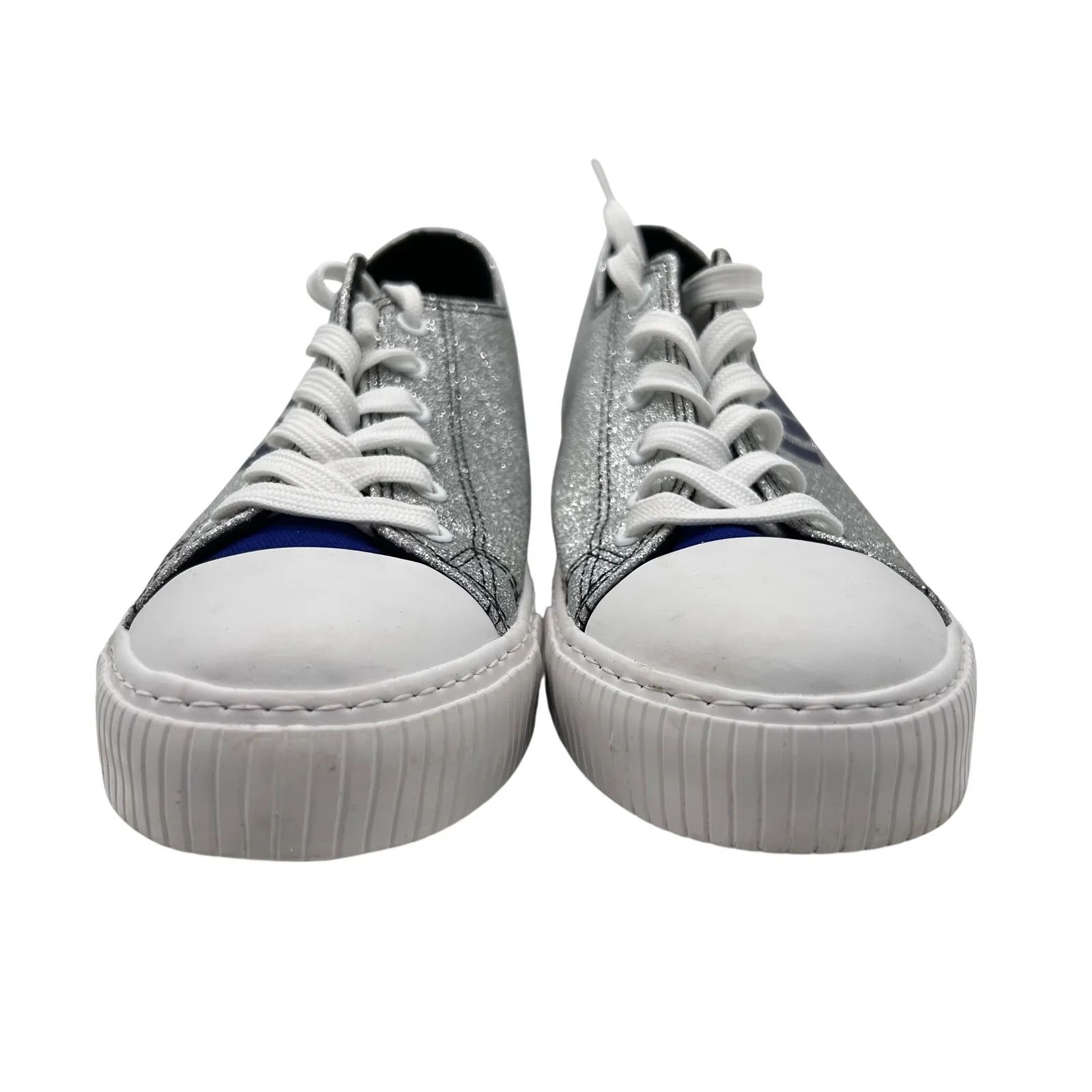FOCO Sneakers Womens Size 10 NY Giants Glitter Low Top Silver Blue - Image 6