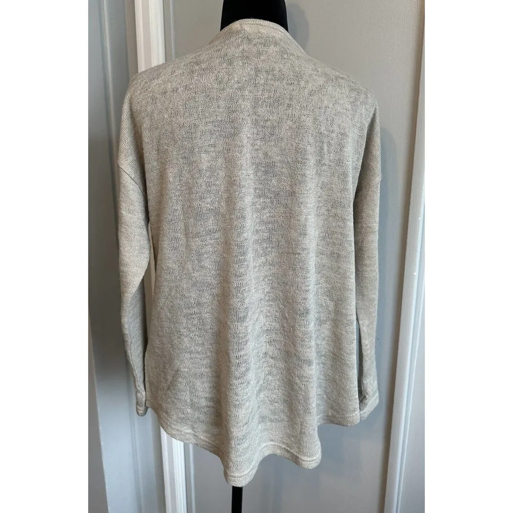 Soft Surroundings Valentina Zip Sweater Stone Beige Soft Knit Pullover Medium - Image 2