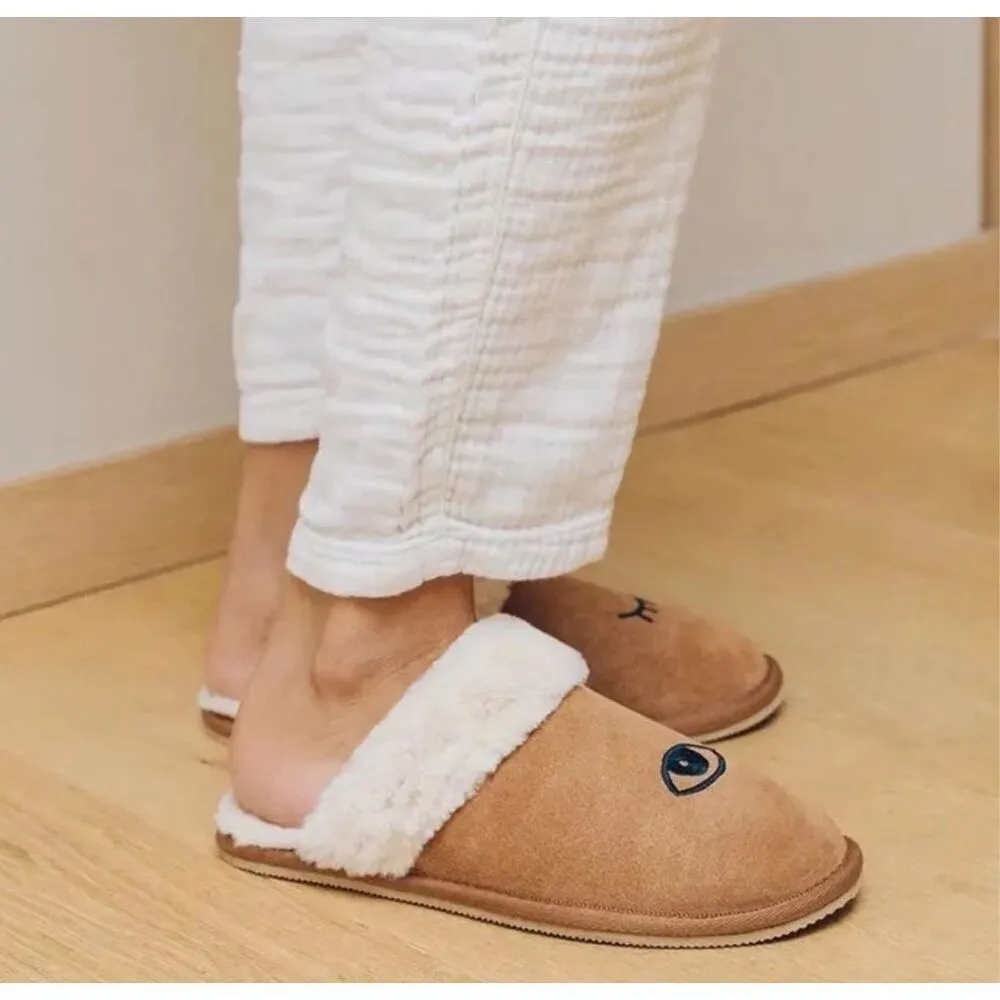 Soludos Cozy Wink Slippers Suede Faux Fur Tan NIB‎ Size 7 - Image 3