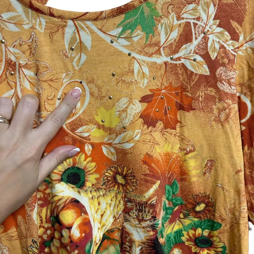 Y2K Fall Kitten Top Orange Size L - Image 5