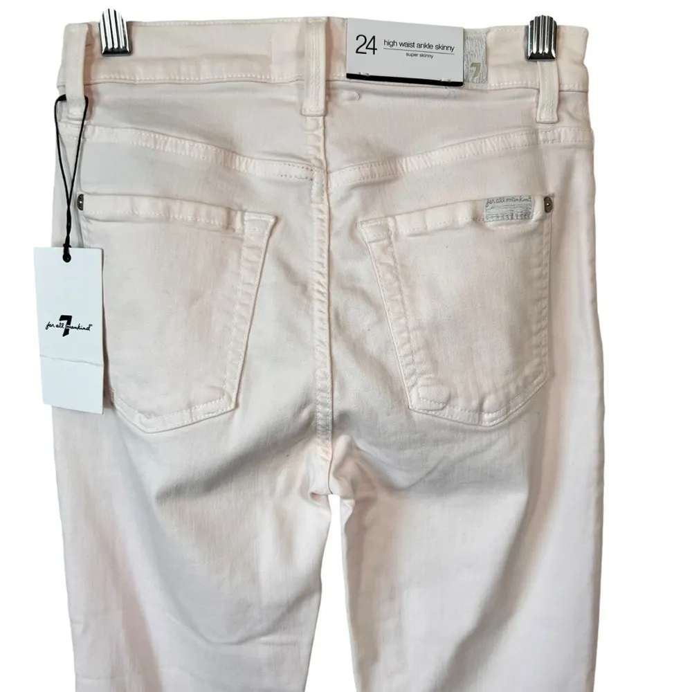 7FAM Light Pink Aubrey High-Waist Ankle Skinny Jeans - Image 13