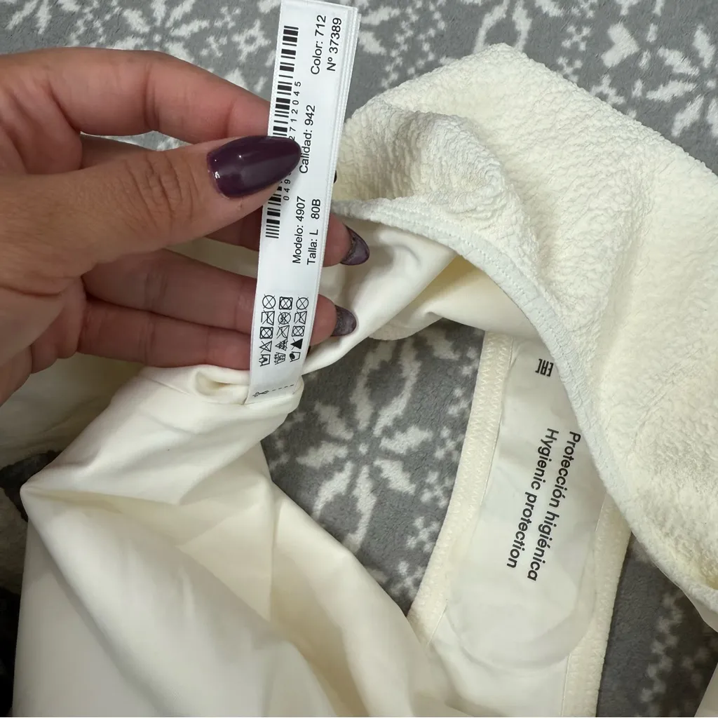 NWT Massimo Dutti Off White One Piece‎ Open Back Swimsuit Size Large - Image 7