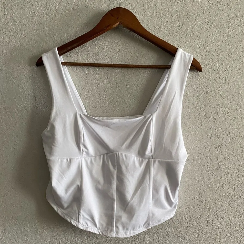 Madden NYC New Women's White Double Layer Corset Top Size XL Extra Large Casual - Image 4
