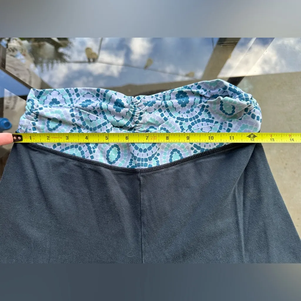 Aerie Blue Abstract Waistband Yoga Pants in Navy Size Small Short 10s Fashion - Image 3
