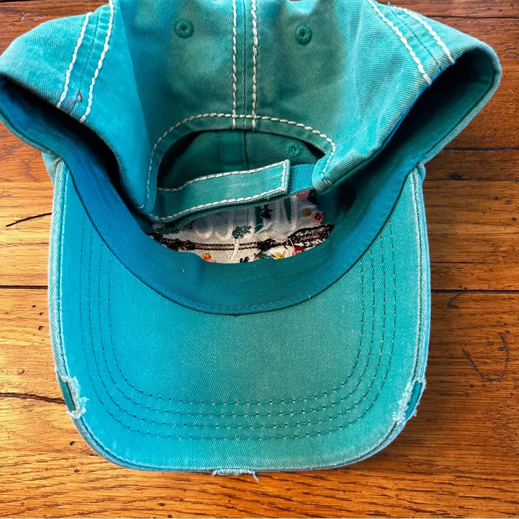 Wild & Free Distressed Ball Hat Blue - Image 3