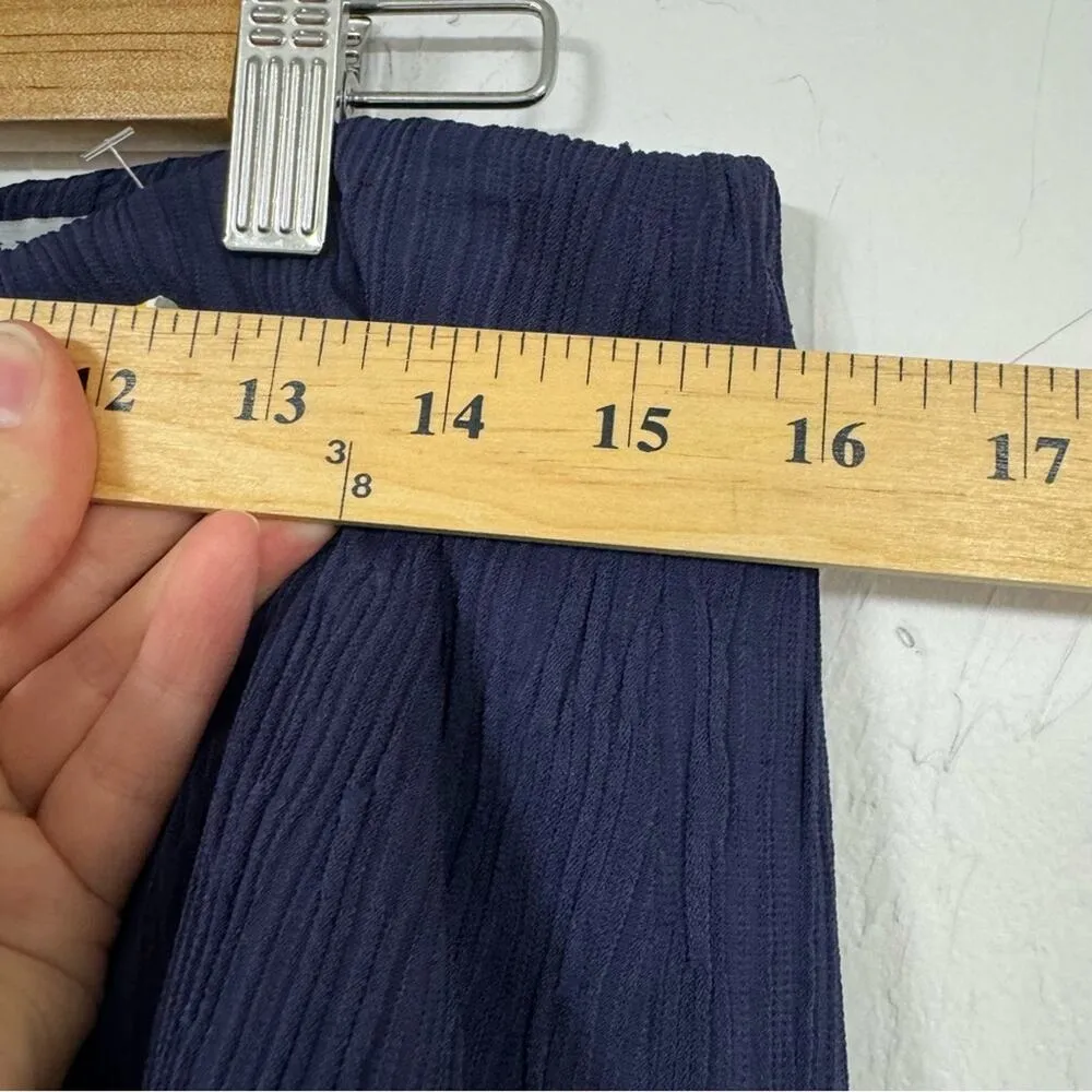 MM Lafleur Navy Blue Montgomery Pleated Skirt Womens 8 Lagenlook Designer Artsy - Image 10