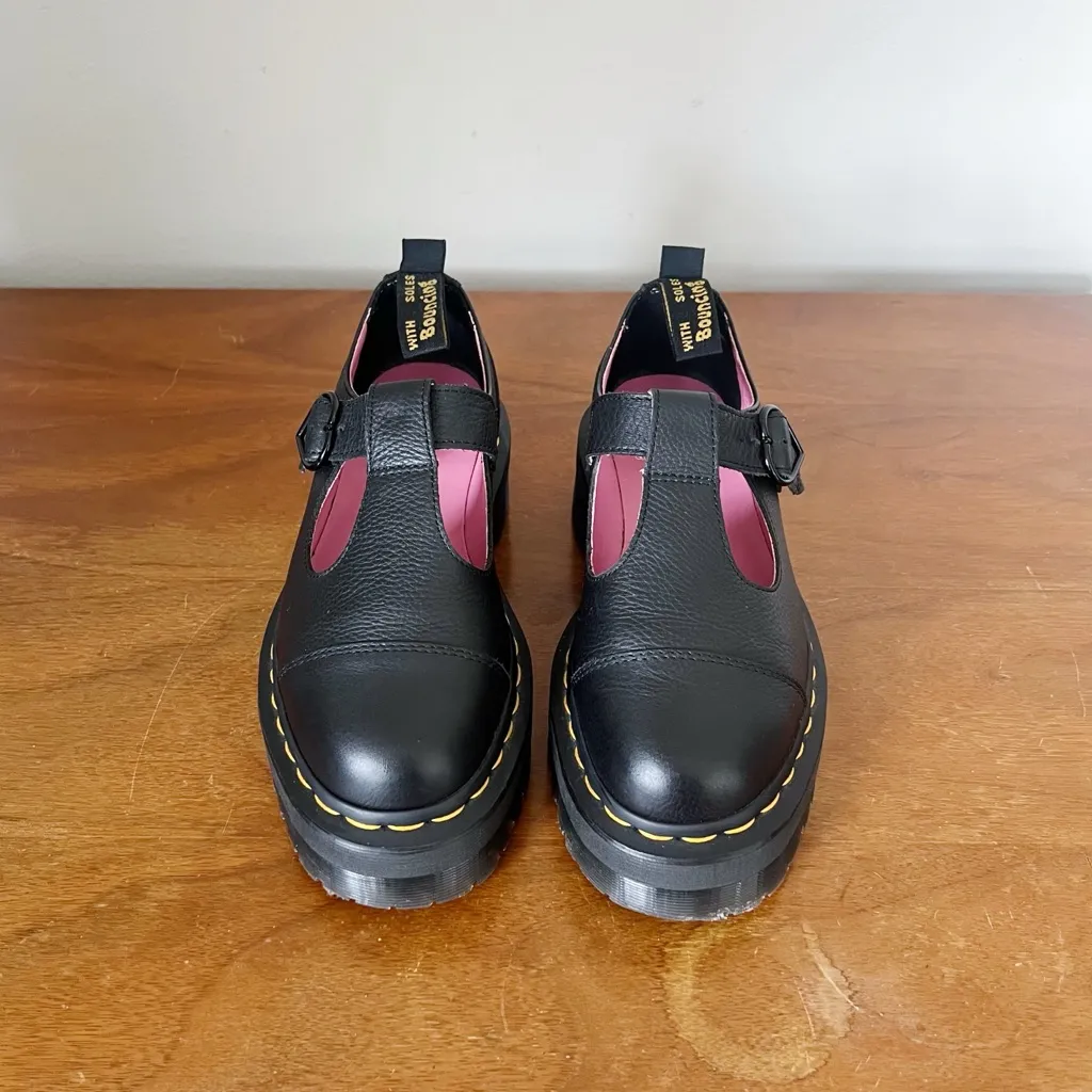 Dr Martens x Lazy Oaf • Bethan Leather Mary Janes platform shoes black quad - Image 4