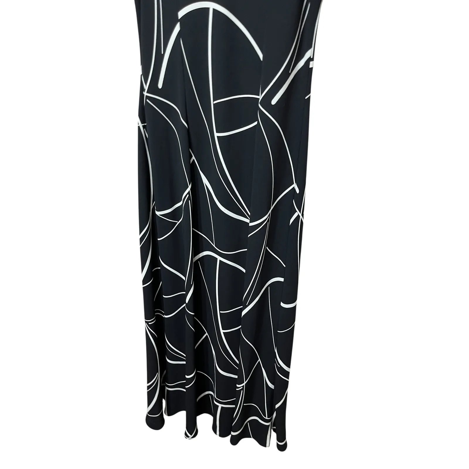 SL‎ Fashions Women's Dress Size 18 Black White Abstract Sleeveless Maxi - Image 8
