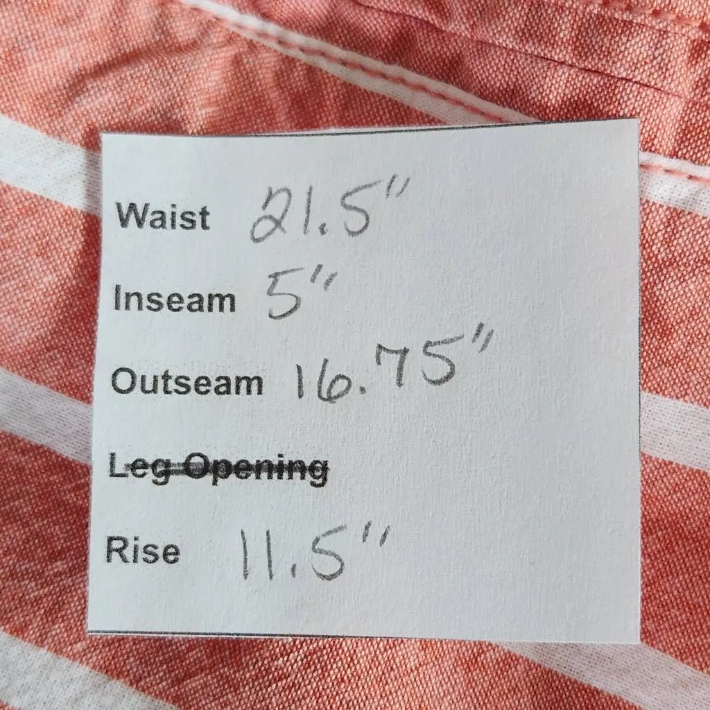 Old Navy Orange Stripe Shorts Size 20 Preppy Orange Striped Chino Shorts - Image 7