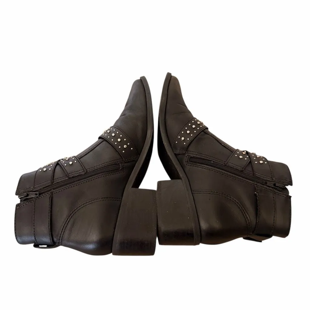 Steve Madden black studded rock leather Moto "Glori" boots women US 7M - Image 5