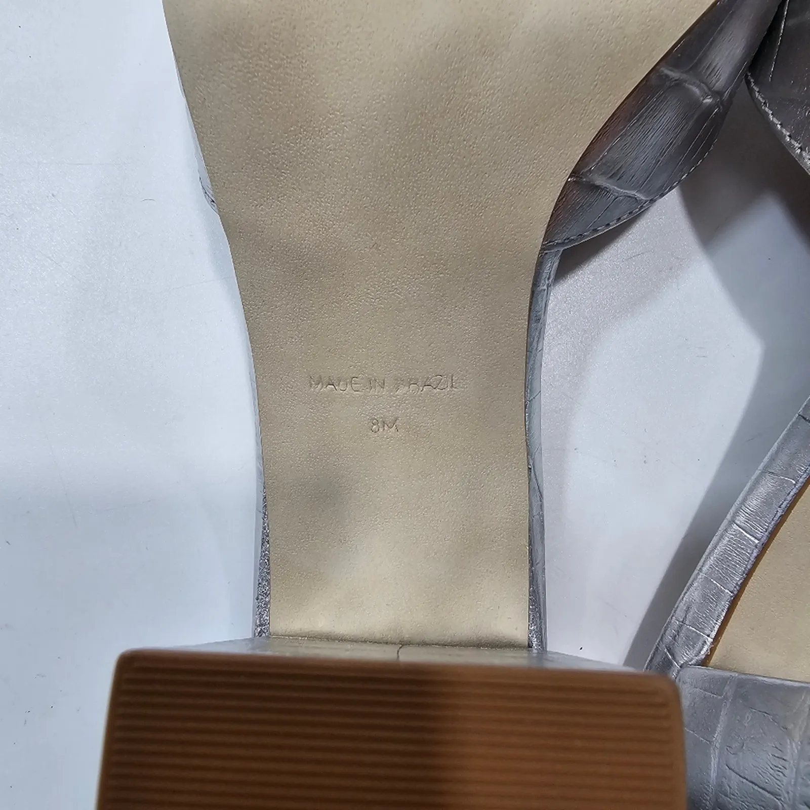 Steve Madden Alaya Sandal in Silver Croco Size 8 - Image 8