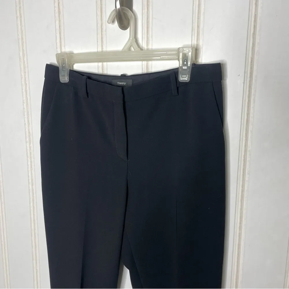 Theory Cropped Theory Admiral Crepe Pants Trousers Sz 6 Black 297 - Image 4