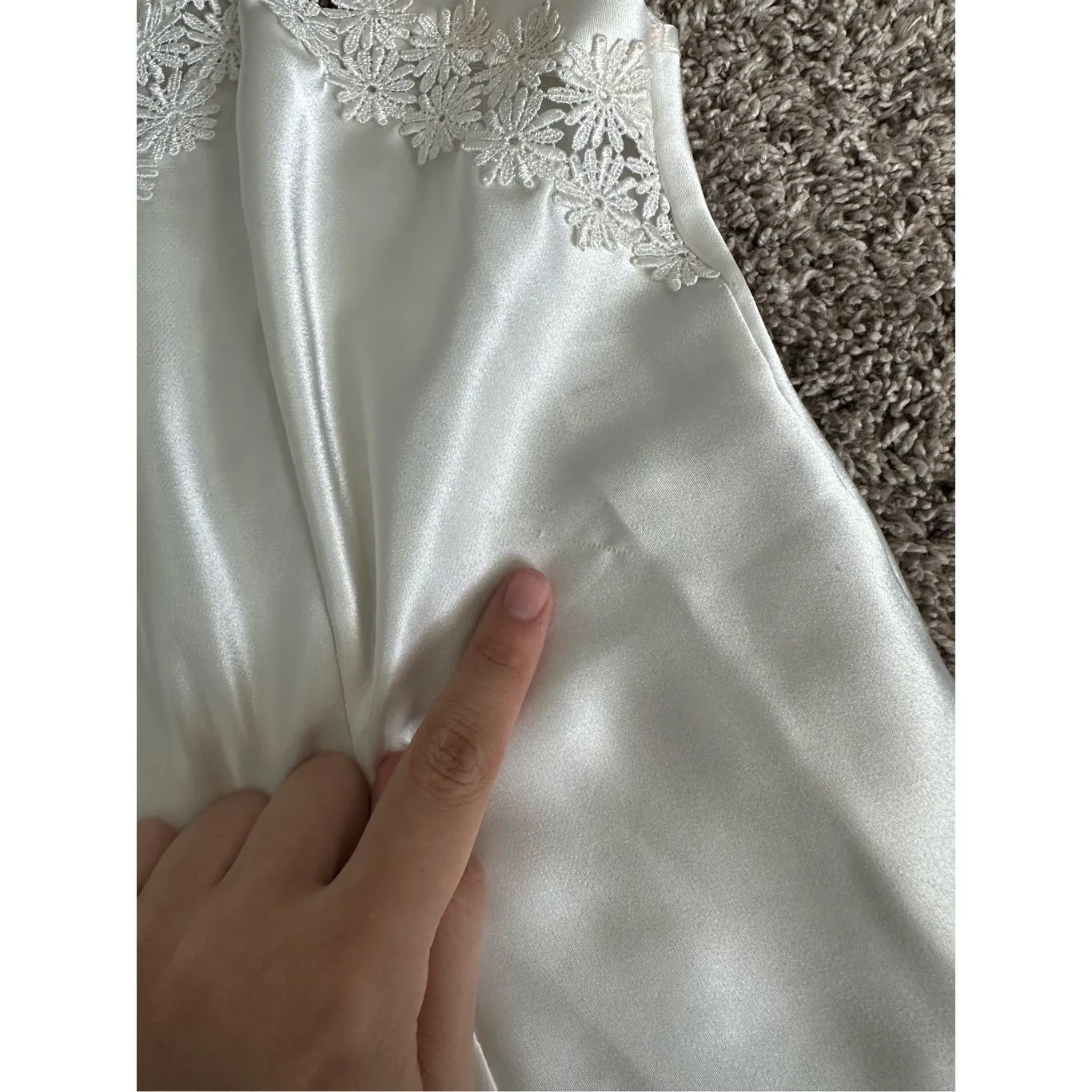 vintage marks & spencer silky stain lace trim tank top camisole size 14 White Size L - Image 7