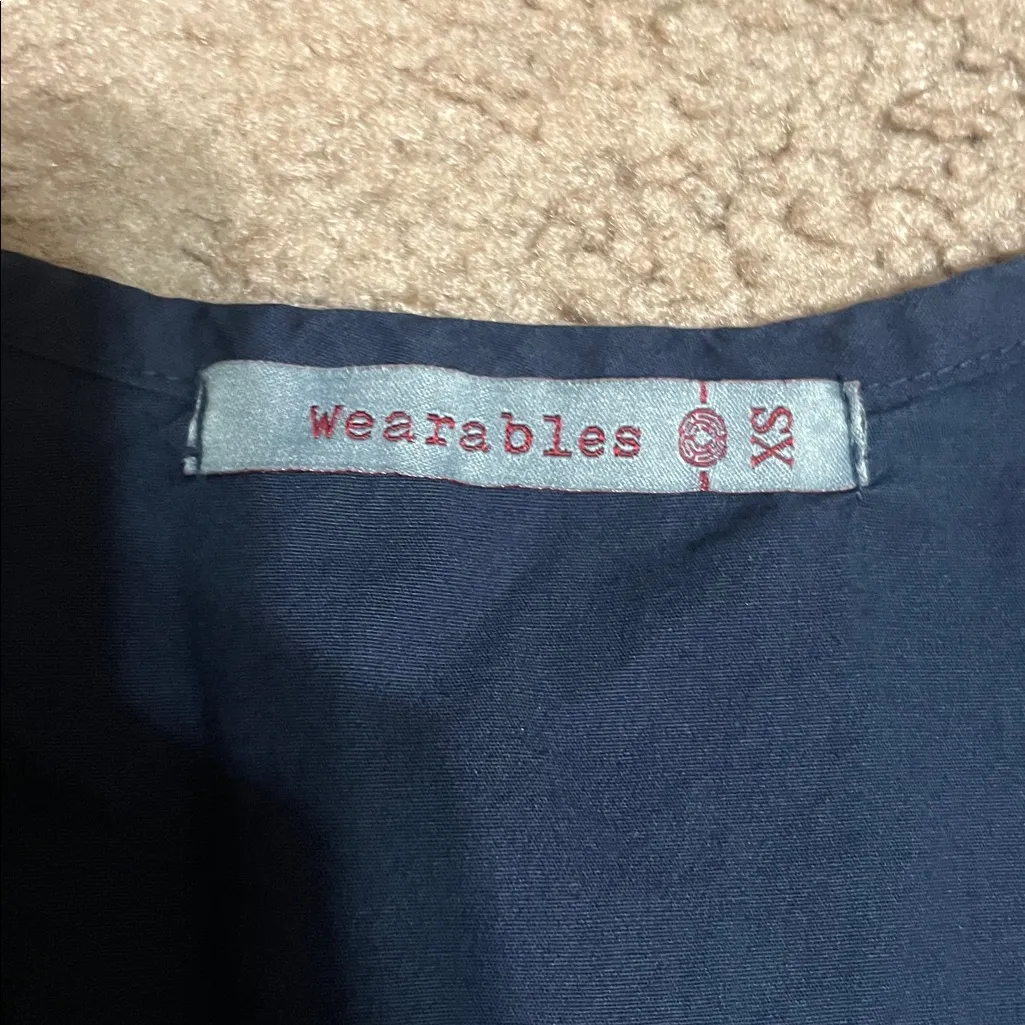 XCVI Wearables Raymond Sleeveless Ruched Poplin Jersey Dress Blue XS - Image 7