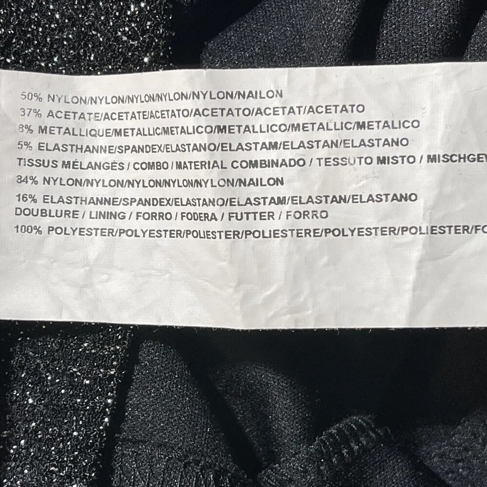 Joseph Ribkoff SZ 6 Bodycon Dress Scoop Neck 3/4 Sleeve Stretch Sparkly Glitter - Image 10