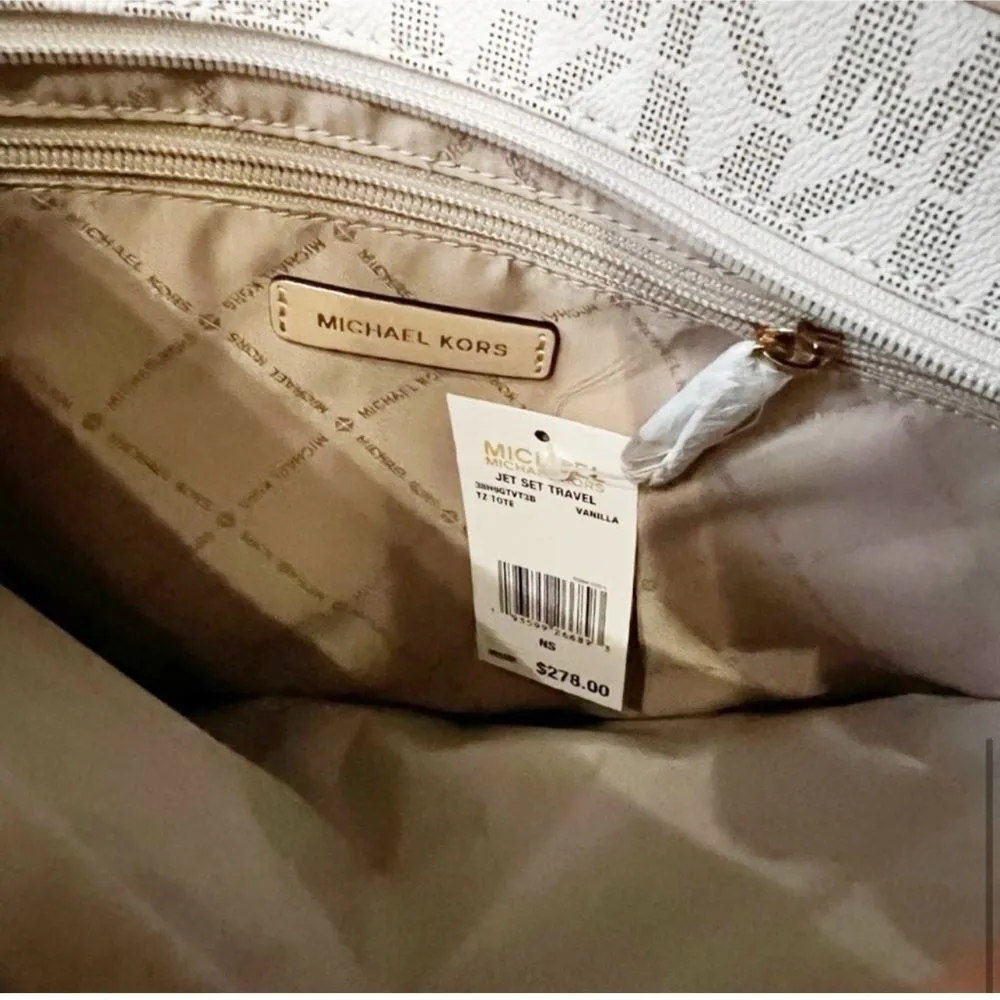 Michael Kors Jet Set Travel Leather Trim Tote Bag in Vanilla
NWT - Image 11