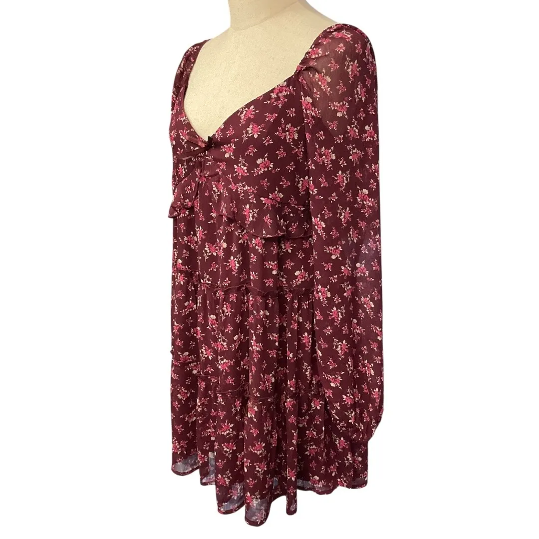 Altar'd State Marianna Floral Long Sleeve Mini Dress In Franklin Size Medium NWT - Image 5