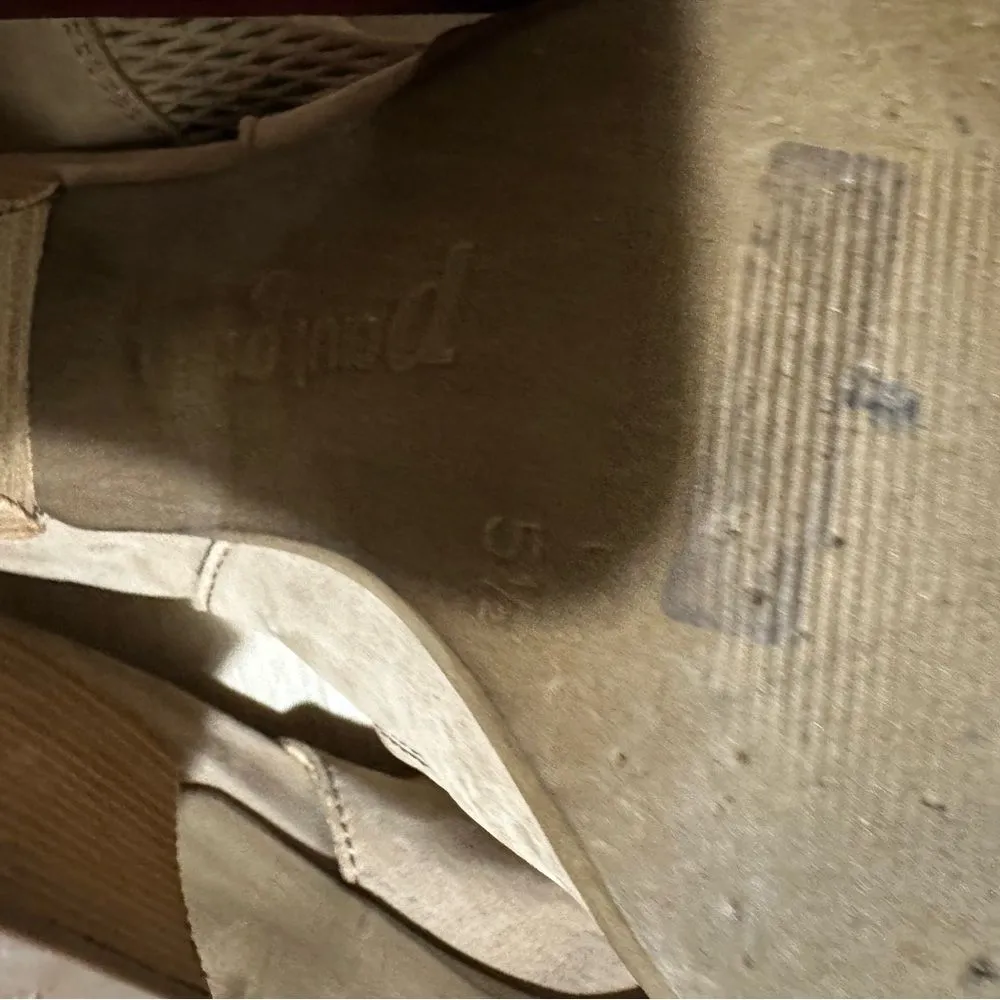 Paul Green 'Lexi' Sandal Booties Beige - Size US 5.5 Boots Open Toe Block Heel - Image 4