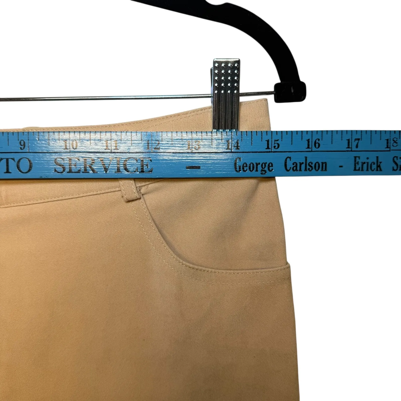 ST JOHN SPORT Women Camel Tan Straight Leg Pants Classic Chic Professional Sz 4 - Image 10