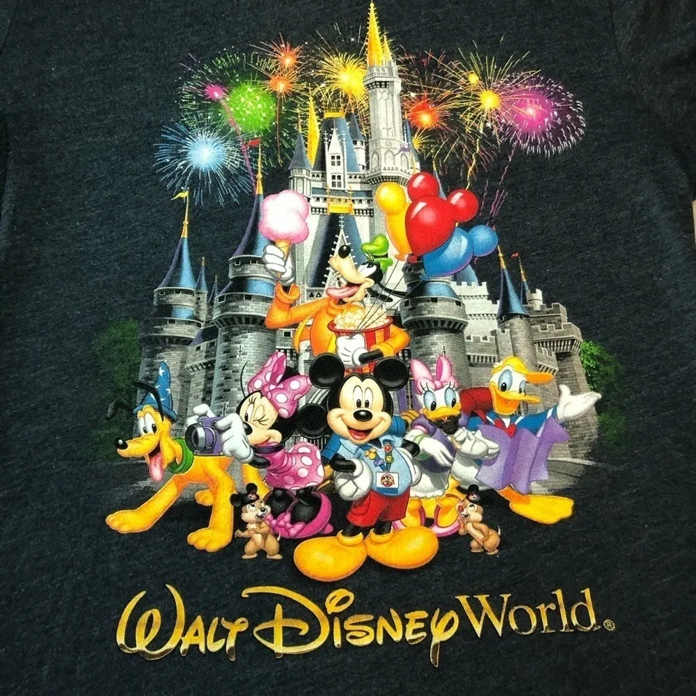 Disney World Cinderella's Castle Raglan Top Gray Size Small - Image 5