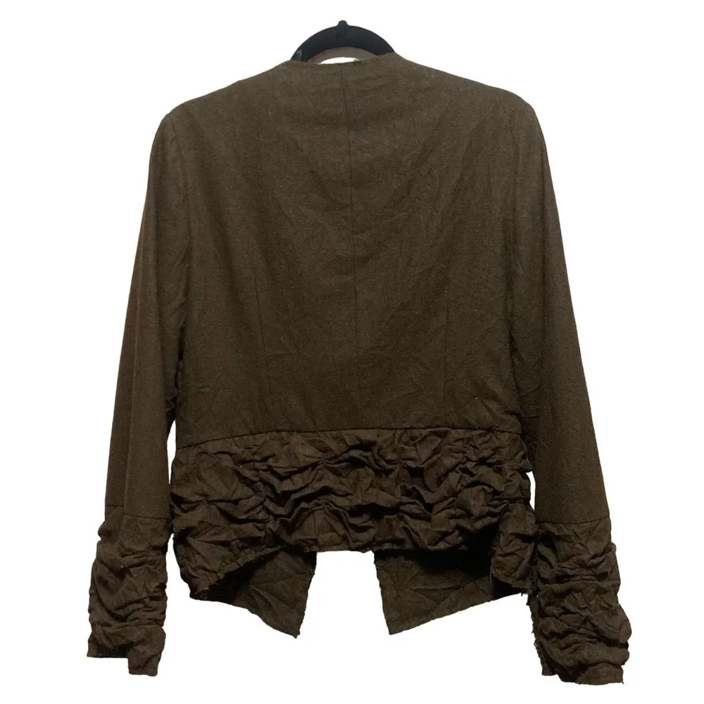 Anthropologie Ryu Women's Brown Wool Blend Jacket Size Large - Image 4