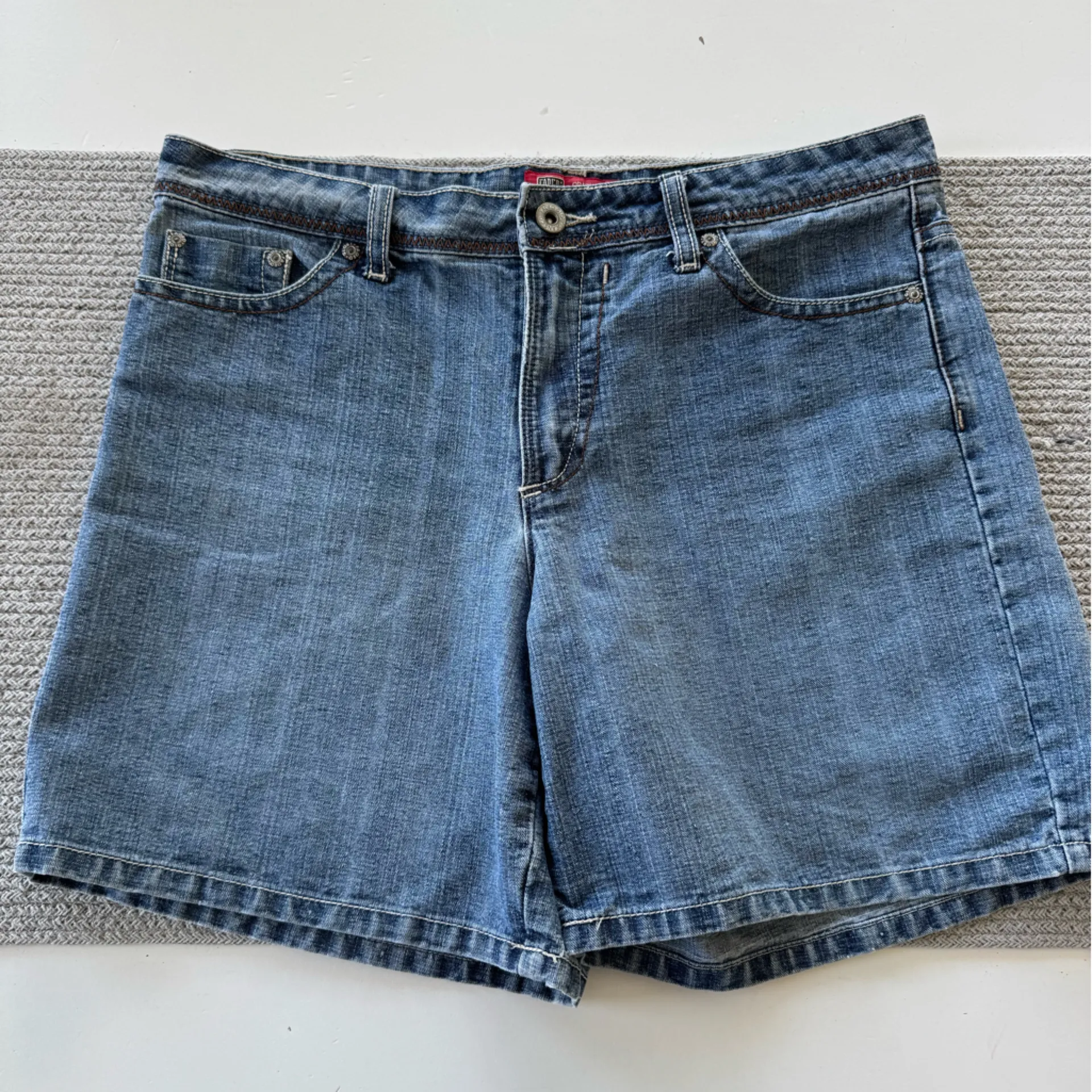 Vintage Y2K 90s Faded Glory Low Rise Jean Shorts Size 8 Blue - Image 11