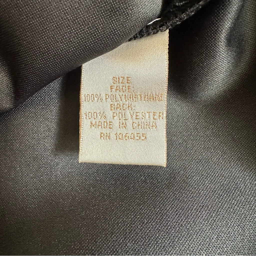 Gold Hawk Black Faux Leather Snap Front Shirt Size M - Image 15