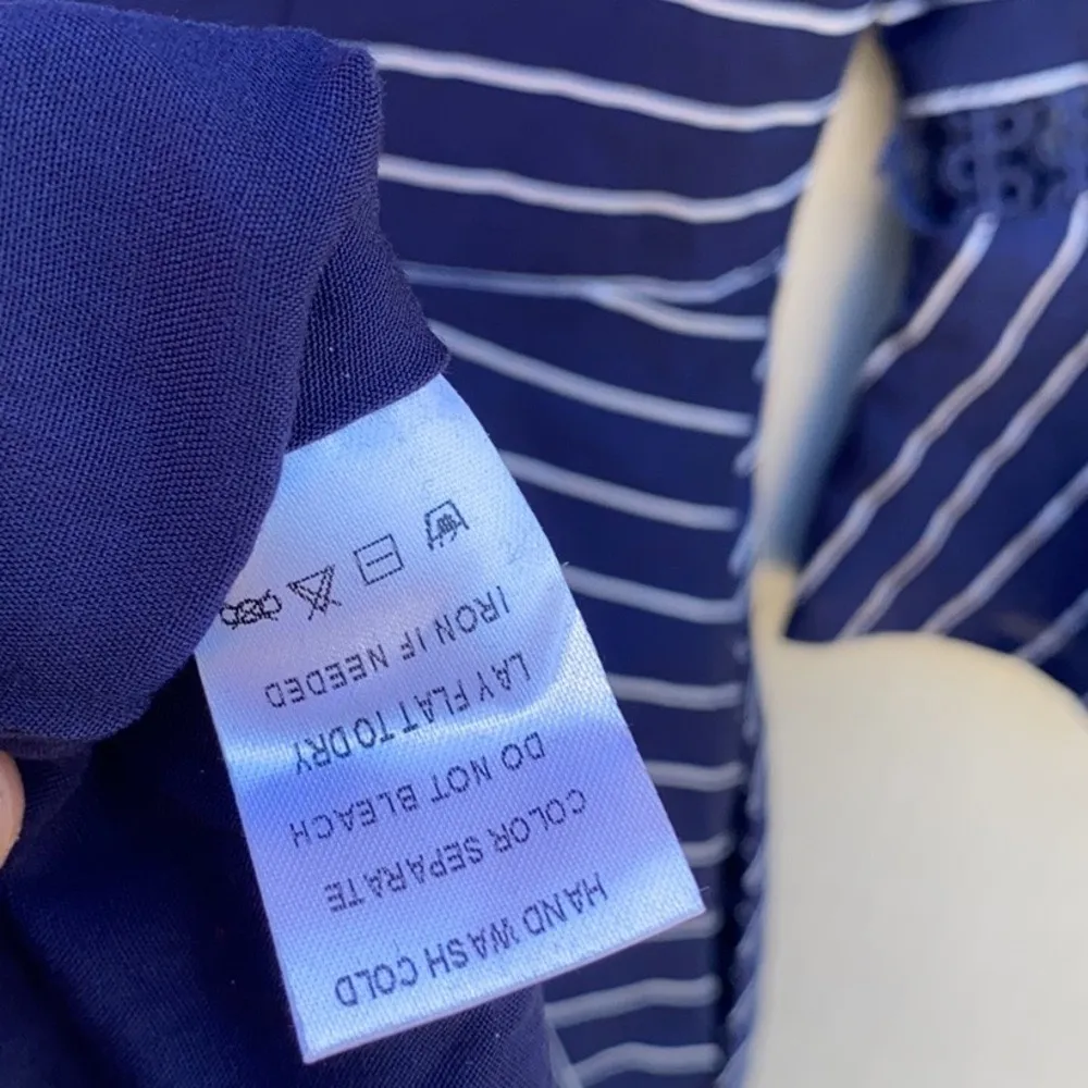 Gilli Womens size small navy and white striped swing dress With Pockets NWT Blue - Image 12