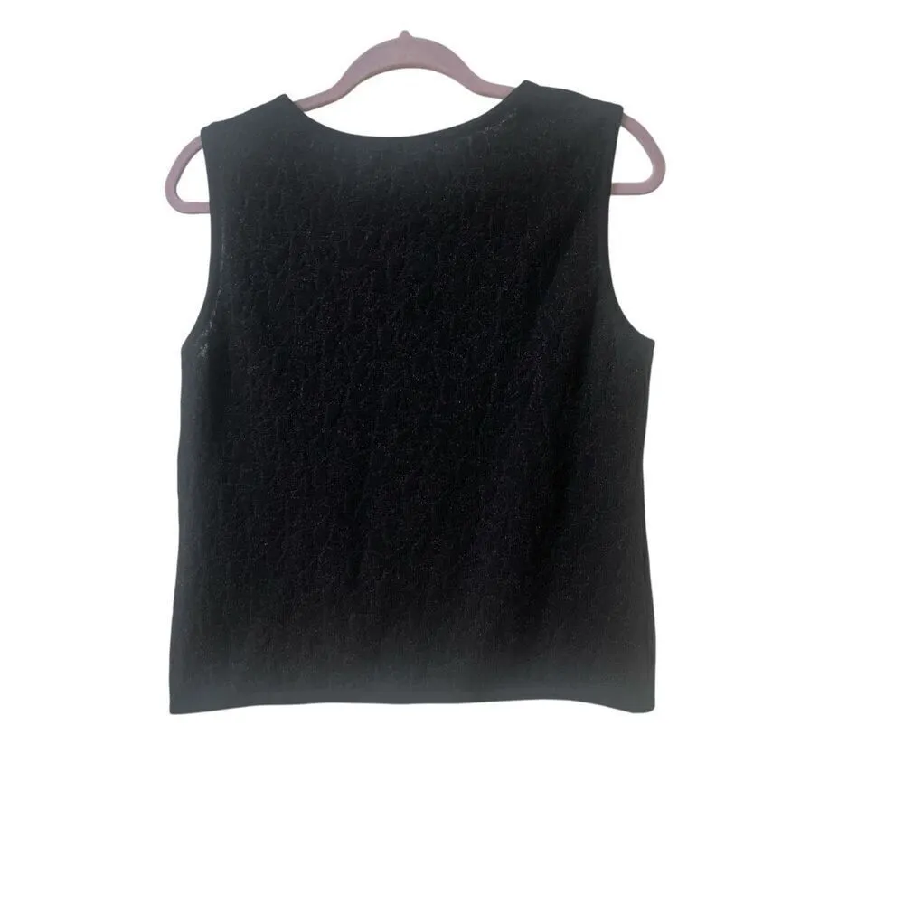 Geiger sweater vest black with subtle gold pattern sz 42 /large - Image 2