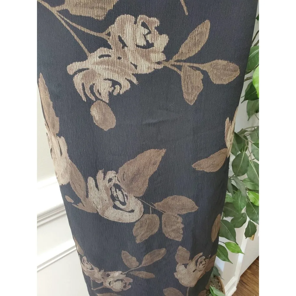 Maggie McNaughton Women Black Polyester Round Neck Sleeveless Long Maxi Dress 2X - Image 4