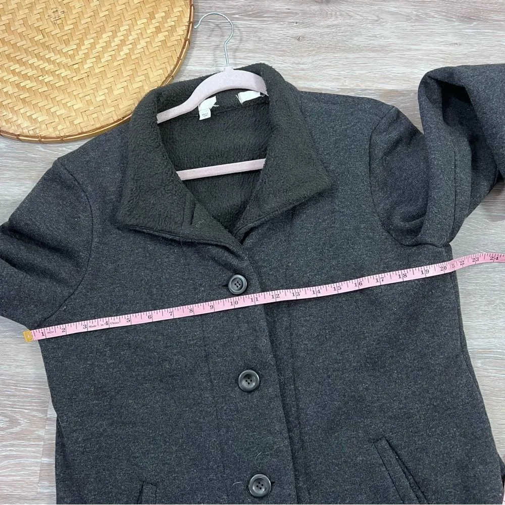 Eileen fisher charcoal gray button‎ down coat women’s size S wool blend - Image 5