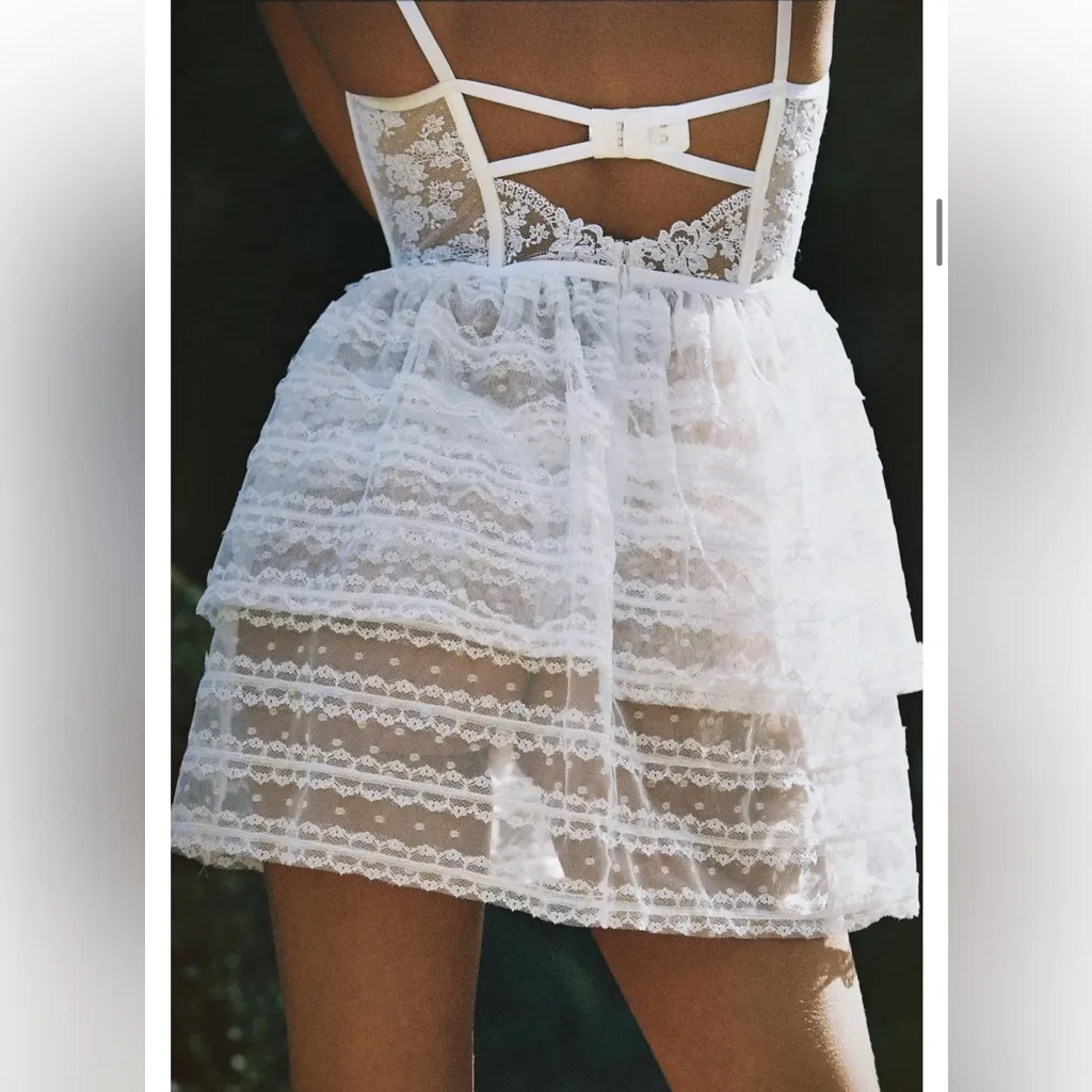 For Love & Lemons Love Story Slip Dress in White size XS NEW $159 VS Bride - Image 10