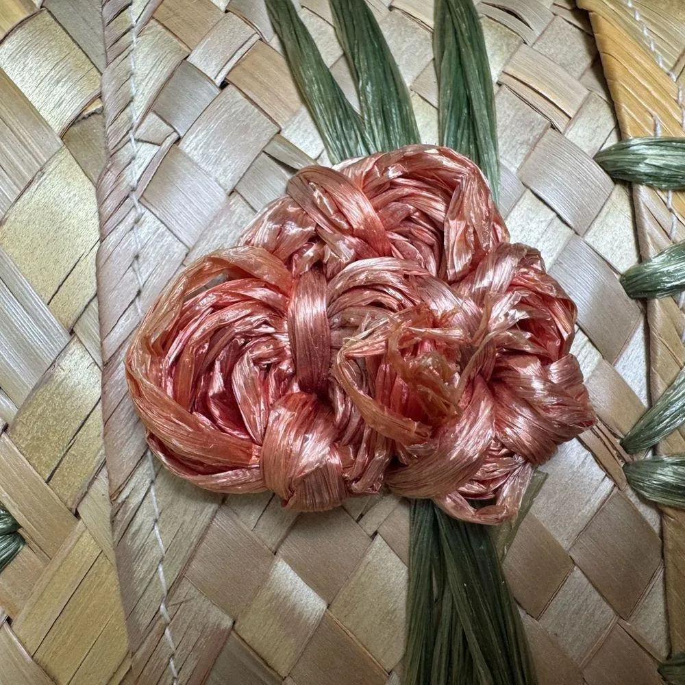 Hand‑woven Straw Floral Tote with “Bahamas” Stitching — Beach Chic 13″ Straw Bag Tan - Image 4