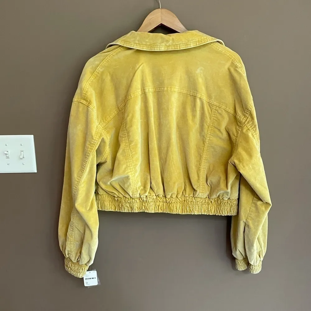 NWT Free People Sure Thing‎ Corduroy Bomber Jacket in Golden Finch Size Medium - Image 7