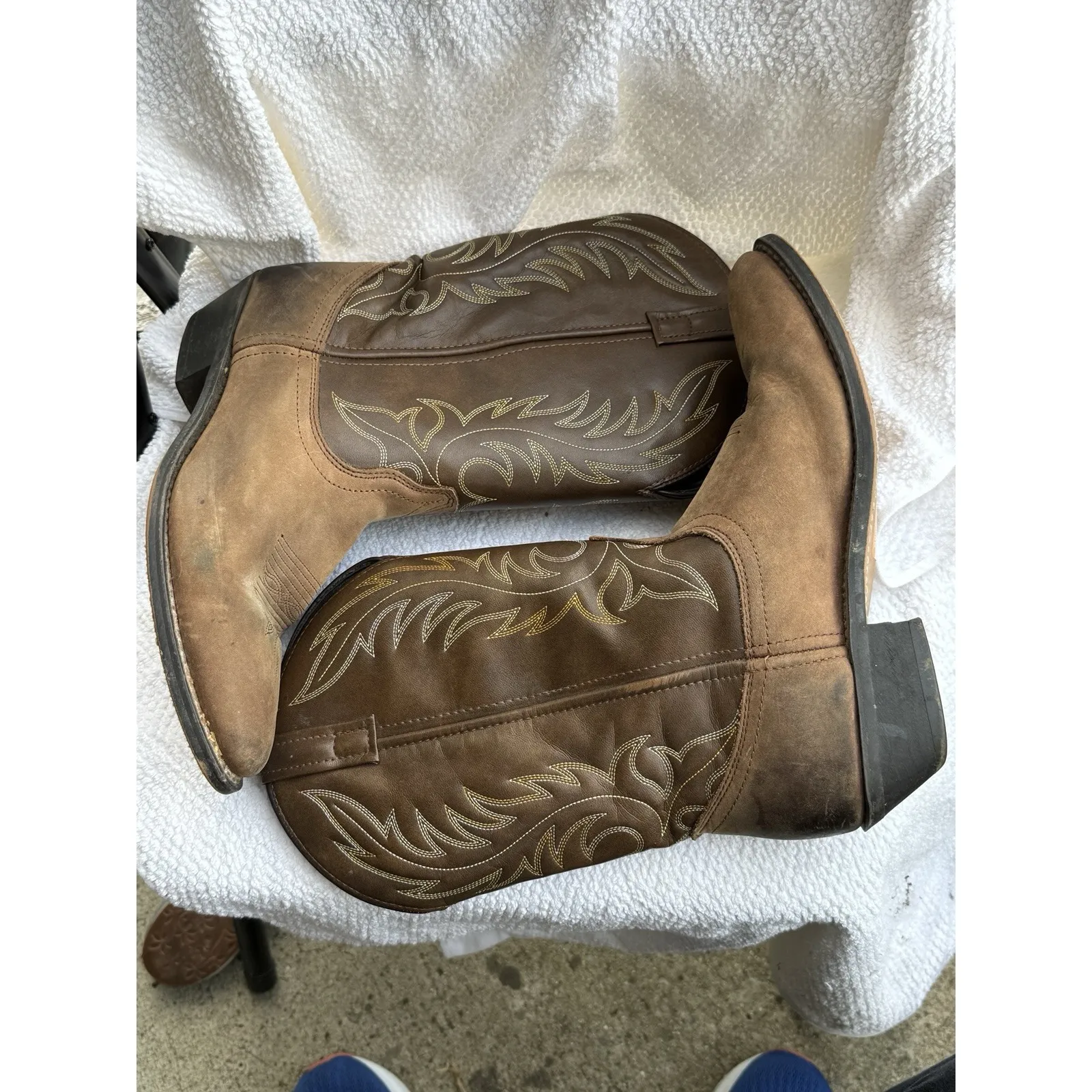 Laredo Brown Leather Pull‎ On Western Boots Women's Size 10 Lea Vamp Fox - Image 3