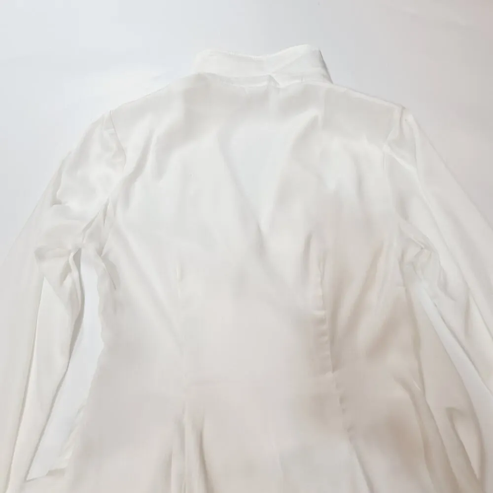 Superdown Sophie Draped Mini Dress in White Satin Small - Image 12