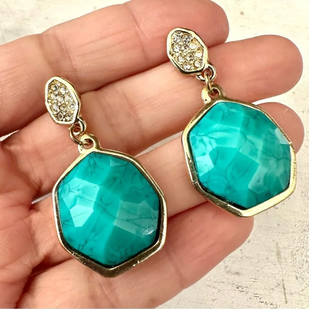 Amrita Singh blue and crystal drop post earrings - Image 9